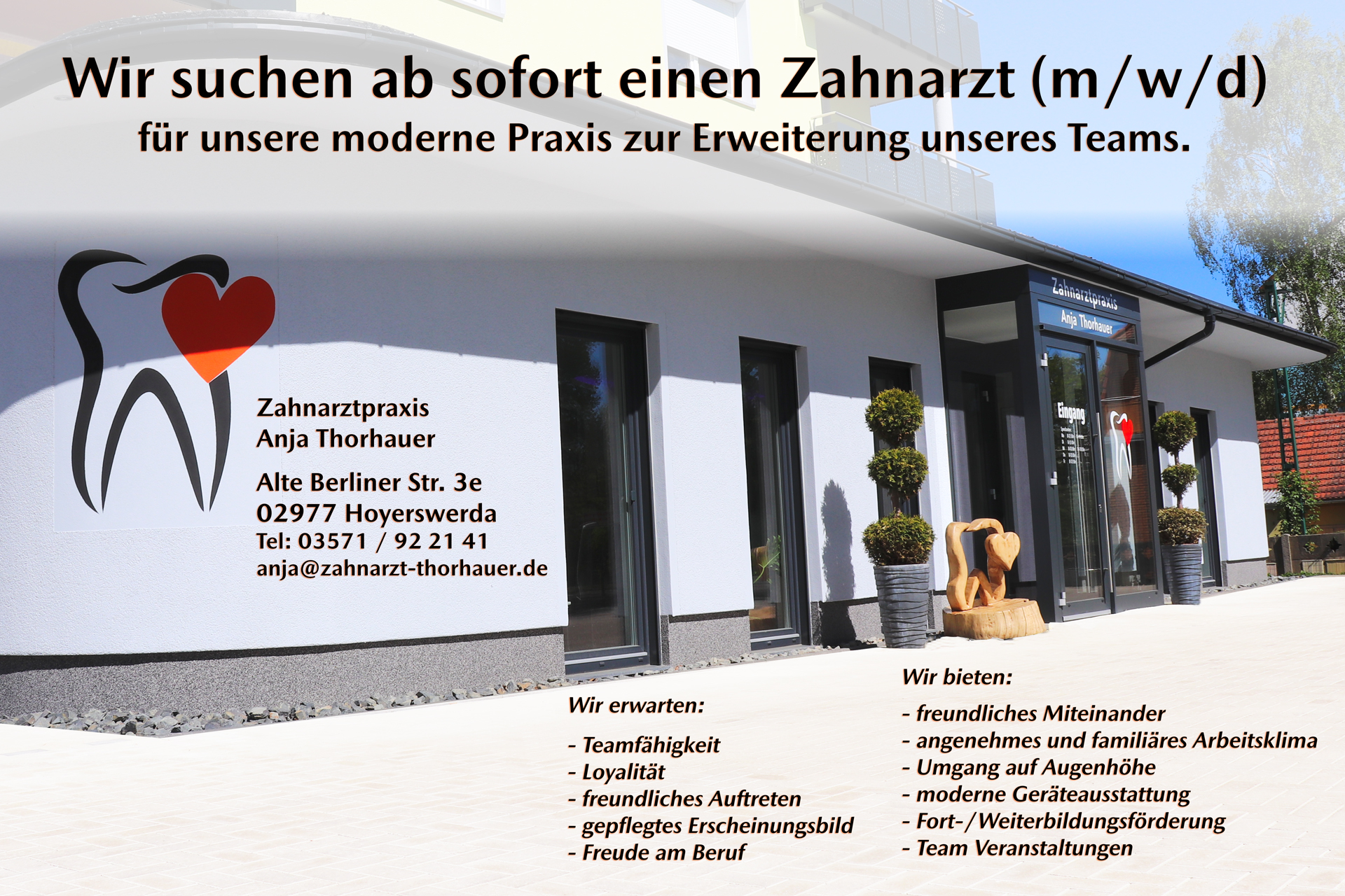 Wir suchen einen Zahnarzt